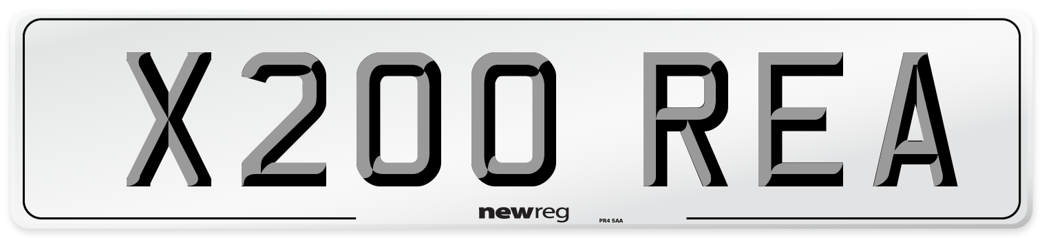X200 REA Number Plate from New Reg